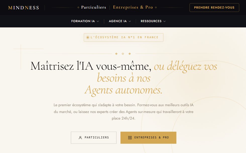 MINDNESS : le site du client, agents IA autonomes